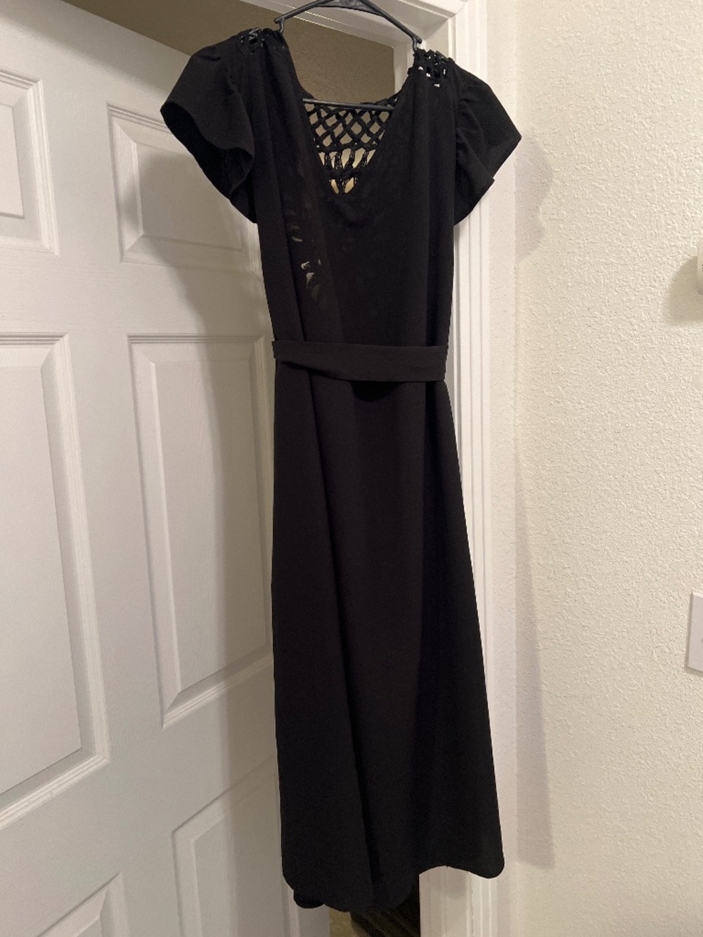 Black dress with knit back